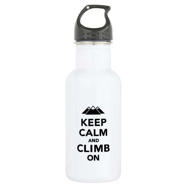 Keep calm climb on mountains 532 ml water bottle (Front)