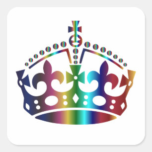 Keep Calm Colours Crown - Change background Square Sticker