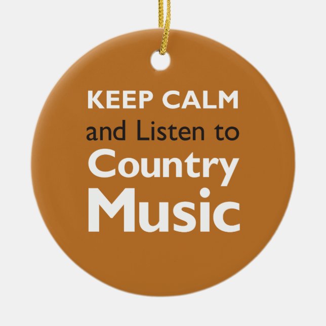 Keep Calm Country Ceramic Tree Decoration (Front)