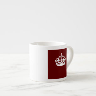 Keep Calm Crown Burgundy Red Accent Espresso Cup