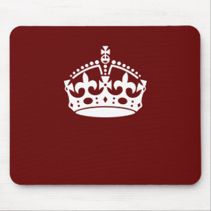 Keep Calm Crown Burgundy Red Accent Mouse Mat