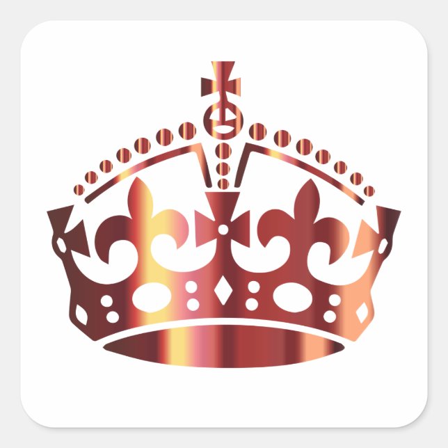Keep Calm Crown - Change background Square Sticker (Front)