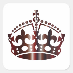 Keep Calm Crown - Change background Square Sticker
