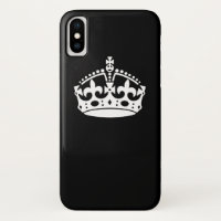 Keep Calm Crown Design on Solid Black