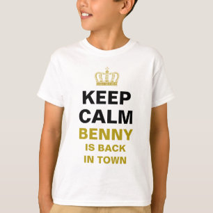KEEP CALM & Crown gold + your own text T-Shirt