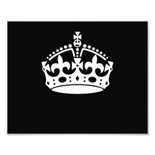 KEEP CALM CROWN Icon on Black Customise This Photo Print
