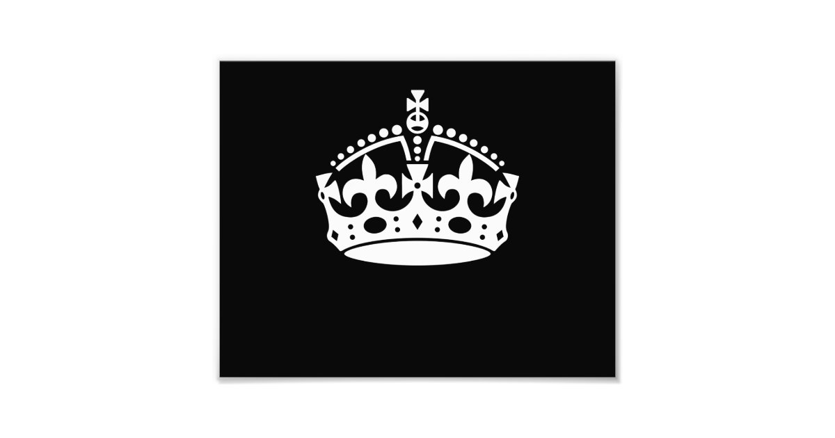 KEEP CALM CROWN Icon on Black Customise This Photo Print | Zazzle.co.uk