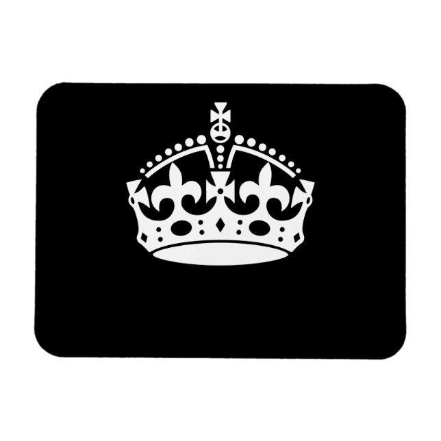KEEP CALM CROWN Icon on Black Customize This Magnet (Horizontal)