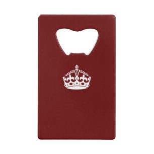 Keep Calm Crown Icon on Burgundy Red