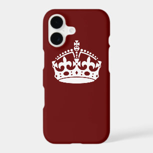 Keep Calm Crown Icon on Burgundy Red
