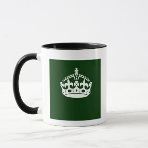 Keep Calm Crown Icon on Forest Green Mug