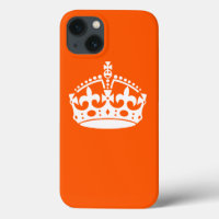 KEEP CALM CROWN Icon on Orange Customise This