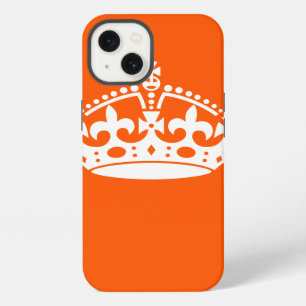 KEEP CALM CROWN Icon on Orange Customise This iPhone 13 Case