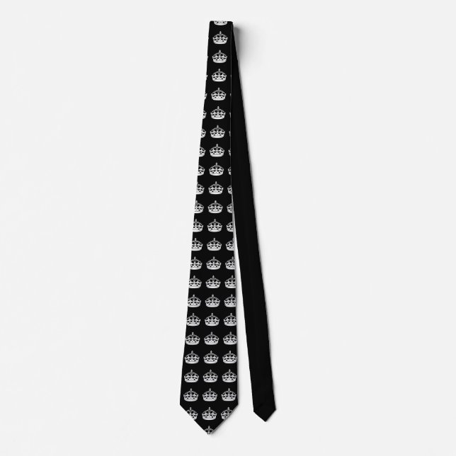 KEEP CALM CROWN on Black Customise This! Tie (Front)