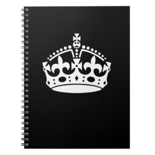 KEEP CALM CROWN on Black Decor Notebook