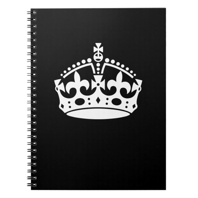 KEEP CALM CROWN on Black Decor Notebook (Front)