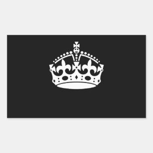 KEEP CALM CROWN on Black Decor Rectangular Sticker