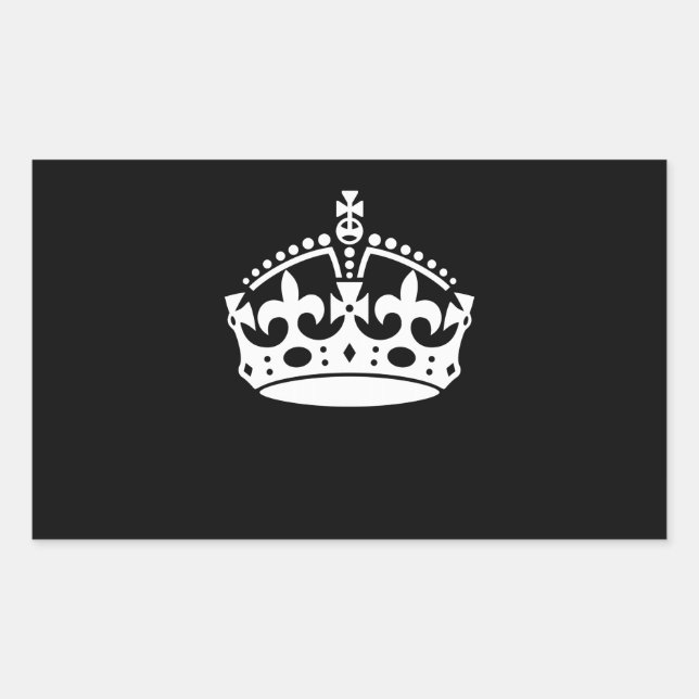 KEEP CALM CROWN on Black Decor Rectangular Sticker (Front)