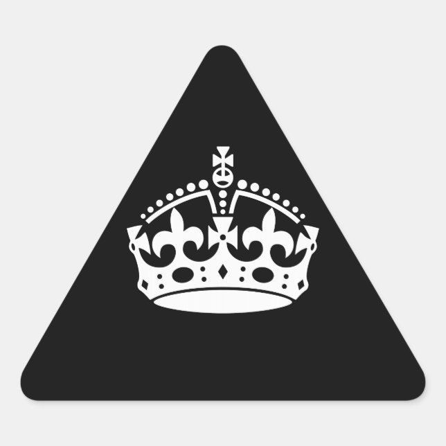 KEEP CALM CROWN on Black Decor Triangle Sticker (Front)