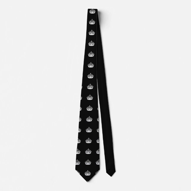 Keep Calm Crown on Black Tie (Front)