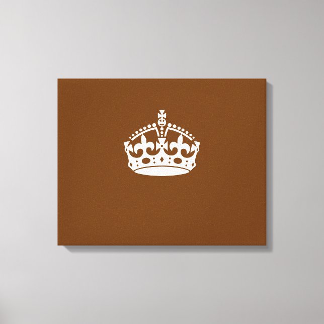 Keep Calm Crown on Brown Canvas Print (Front)