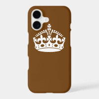 Keep Calm Crown on Brown Decor