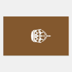 Keep Calm Crown on Brown Decor Rectangular Sticker