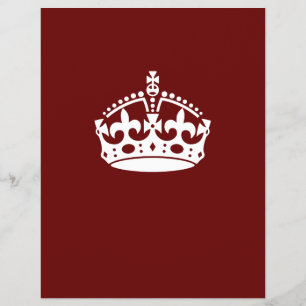Keep Calm Crown on Burgundy Red Decor Flyer
