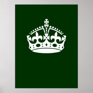 Keep Calm Crown on Forest Green Decor