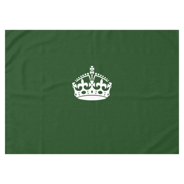 Keep Calm Crown on Forest Green Tablecloth (Front (Horizontal))