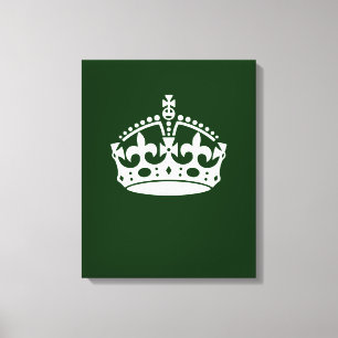 KEEP CALM CROWN on Green Customise This Canvas Print