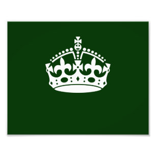 KEEP CALM CROWN on Green Customise This Photo Print