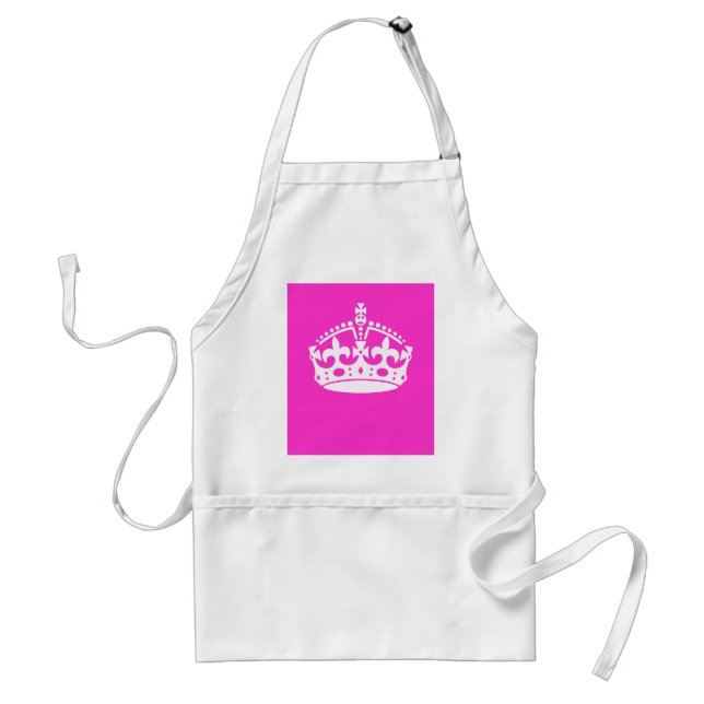 KEEP CALM CROWN on Hot Pink Customise This! Standard Apron (Front)