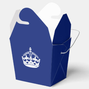 Keep Calm Crown on Navy Blue Decor Favour Box