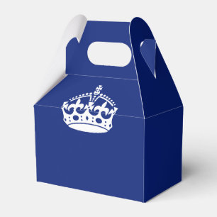 Keep Calm Crown on Navy Blue Decor Favour Box
