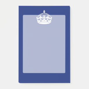 Keep Calm Crown on Navy Blue Decor Post-it Notes