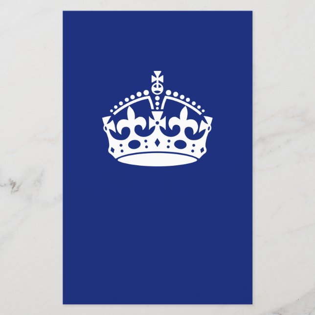 Keep Calm Crown on Navy Blue Flyer (Front)