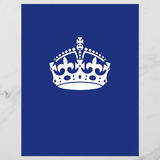 Keep Calm Crown on Navy Blue Flyer (Front)