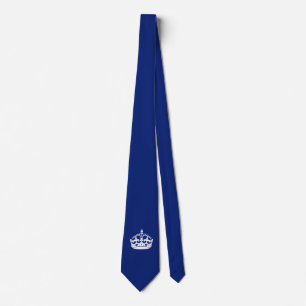 Keep Calm Crown on Navy Blue Tie