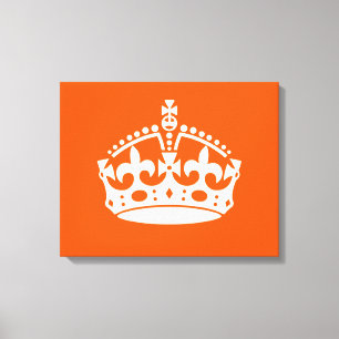 KEEP CALM CROWN on Orange Customise This Canvas Print