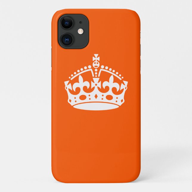 KEEP CALM CROWN on Orange Customise This! Case-Mate iPhone Case (Back)