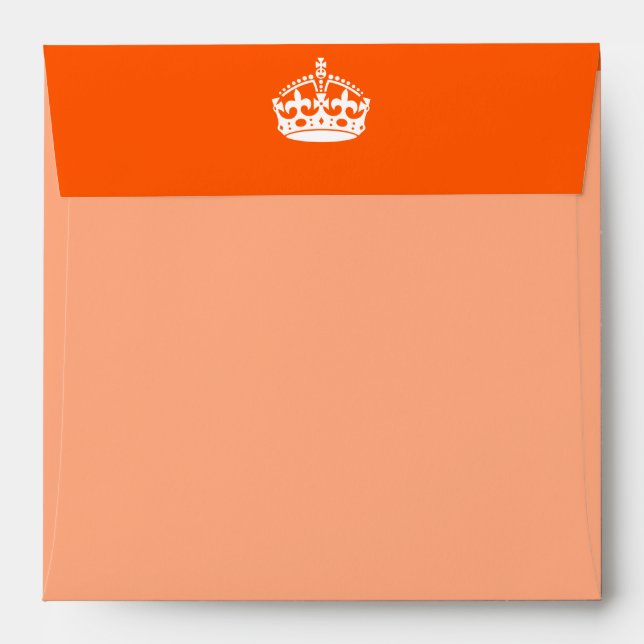 KEEP CALM CROWN on Orange Customise This Envelope (Back (Top Flap))