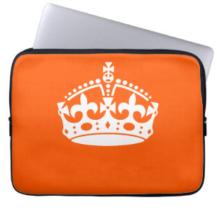 KEEP CALM CROWN on Orange Customise This! Laptop Sleeve