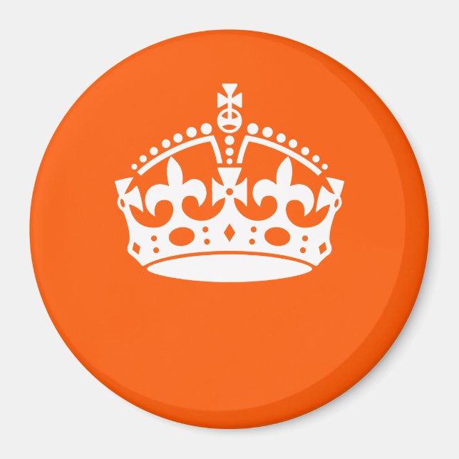 KEEP CALM CROWN on Orange Customize This Magnet (Front)