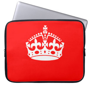 KEEP CALM CROWN on Red Customise This! Laptop Sleeve