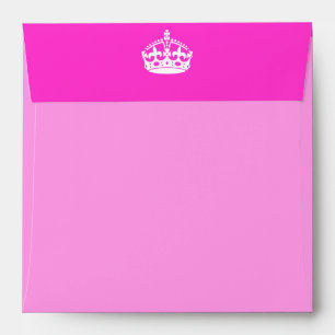 KEEP CALM CROWN Royal Icon on Pink Customise it Envelopes