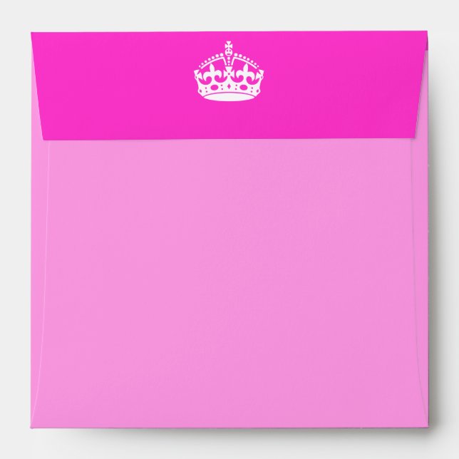 KEEP CALM CROWN Royal Icon on Pink Customise it Envelopes (Back (Top Flap))