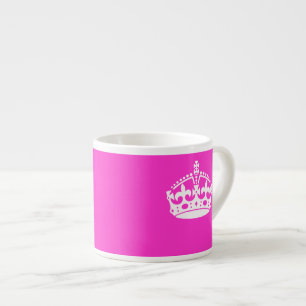 KEEP CALM CROWN Royal Icon on Pink Customise it Espresso Cup