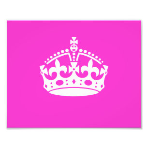 KEEP CALM CROWN Royal Icon on Pink Customise it Photo Print