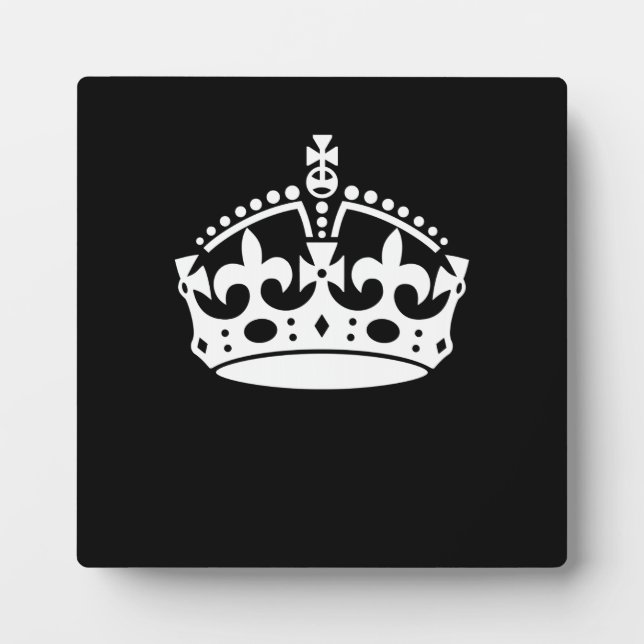 KEEP CALM CROWN Symbol on Black Plaque (Front)